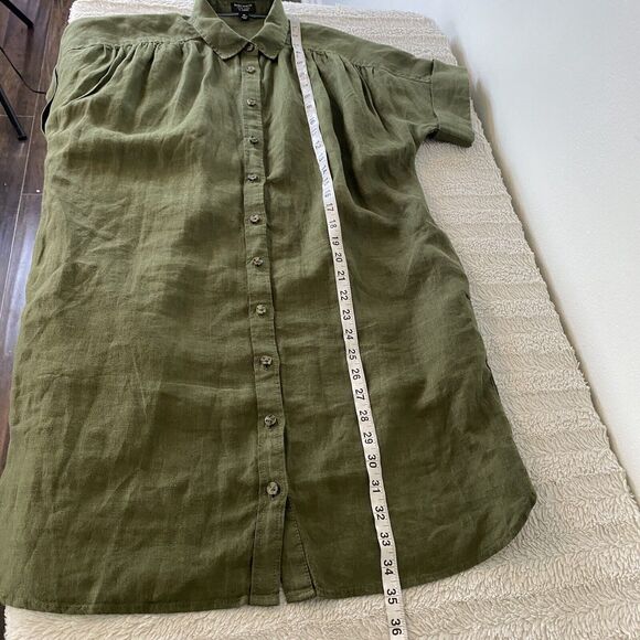 J Crew Baird Mcnutt Irish Linen Shirtdress Short Sleeve Dress Women’s Medium - Picture 11 of 13